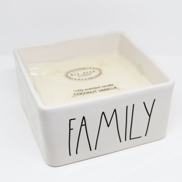 Rae Dunn Other - NWT Rae Dunn "FAMILY" large square 4- wick candle